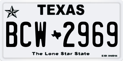TX license plate BCW2969