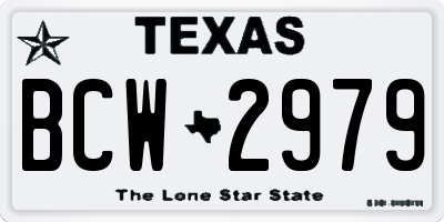 TX license plate BCW2979