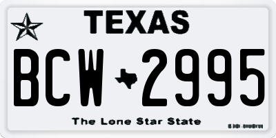 TX license plate BCW2995