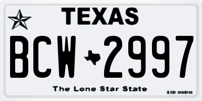 TX license plate BCW2997