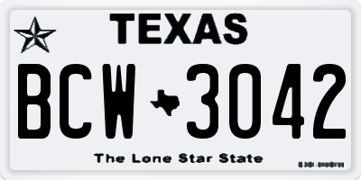 TX license plate BCW3042