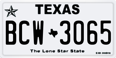 TX license plate BCW3065