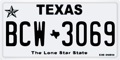 TX license plate BCW3069