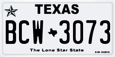 TX license plate BCW3073