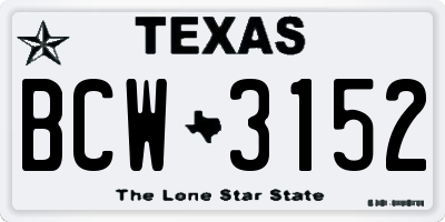 TX license plate BCW3152