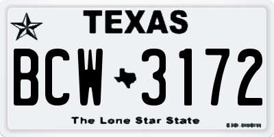 TX license plate BCW3172