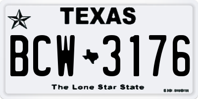 TX license plate BCW3176