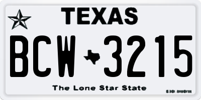 TX license plate BCW3215