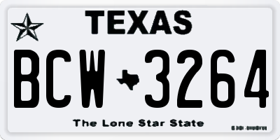 TX license plate BCW3264