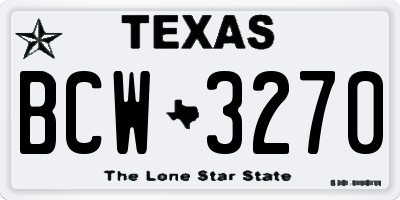 TX license plate BCW3270