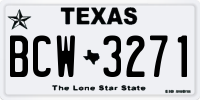 TX license plate BCW3271