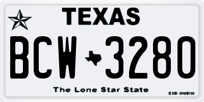 TX license plate BCW3280