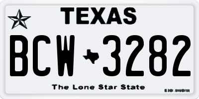 TX license plate BCW3282
