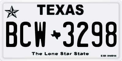 TX license plate BCW3298