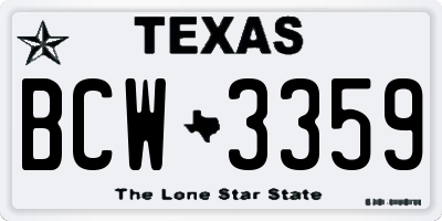 TX license plate BCW3359