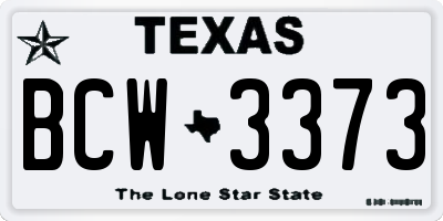 TX license plate BCW3373