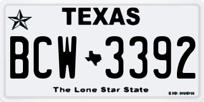 TX license plate BCW3392