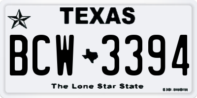 TX license plate BCW3394