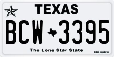 TX license plate BCW3395