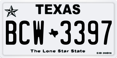 TX license plate BCW3397