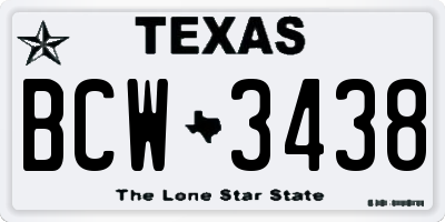 TX license plate BCW3438