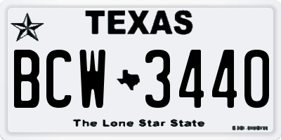 TX license plate BCW3440