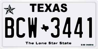 TX license plate BCW3441