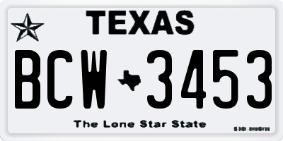 TX license plate BCW3453