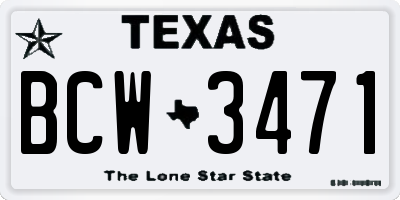 TX license plate BCW3471