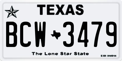 TX license plate BCW3479