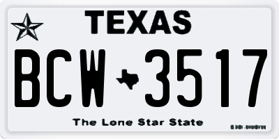 TX license plate BCW3517