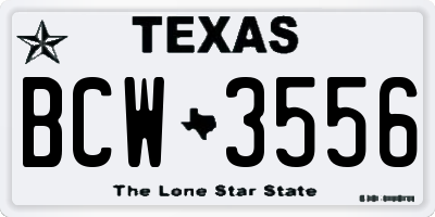 TX license plate BCW3556