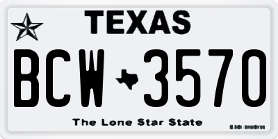 TX license plate BCW3570