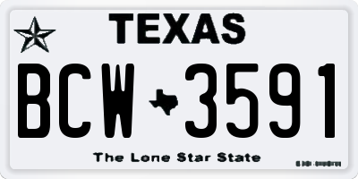 TX license plate BCW3591