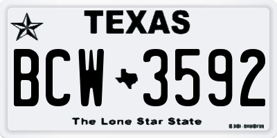 TX license plate BCW3592