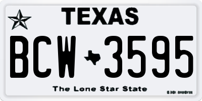 TX license plate BCW3595