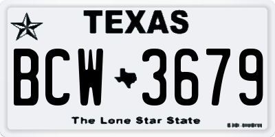 TX license plate BCW3679