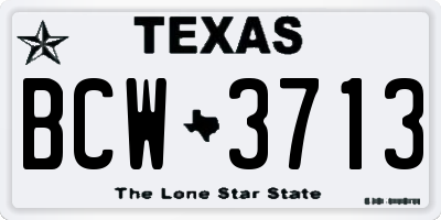 TX license plate BCW3713