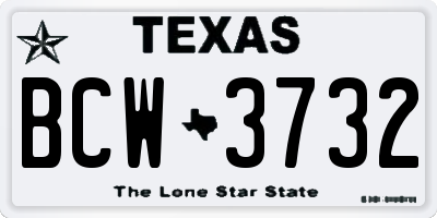TX license plate BCW3732
