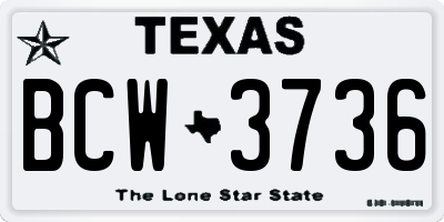 TX license plate BCW3736