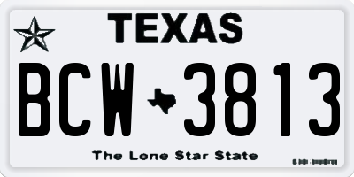 TX license plate BCW3813