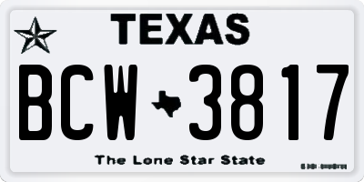 TX license plate BCW3817