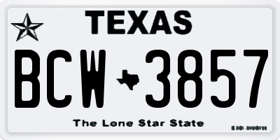 TX license plate BCW3857