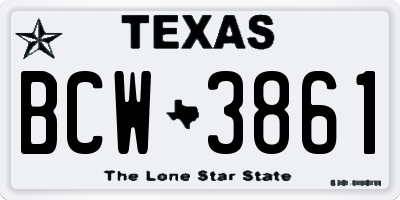 TX license plate BCW3861