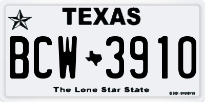 TX license plate BCW3910