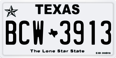 TX license plate BCW3913