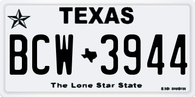 TX license plate BCW3944