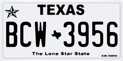 TX license plate BCW3956
