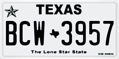 TX license plate BCW3957