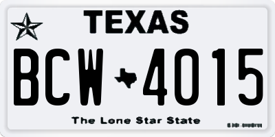 TX license plate BCW4015